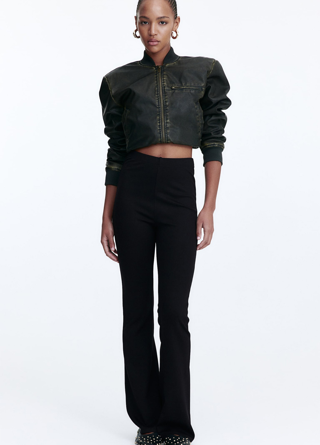 Черные демисезонные леггинсы H&M