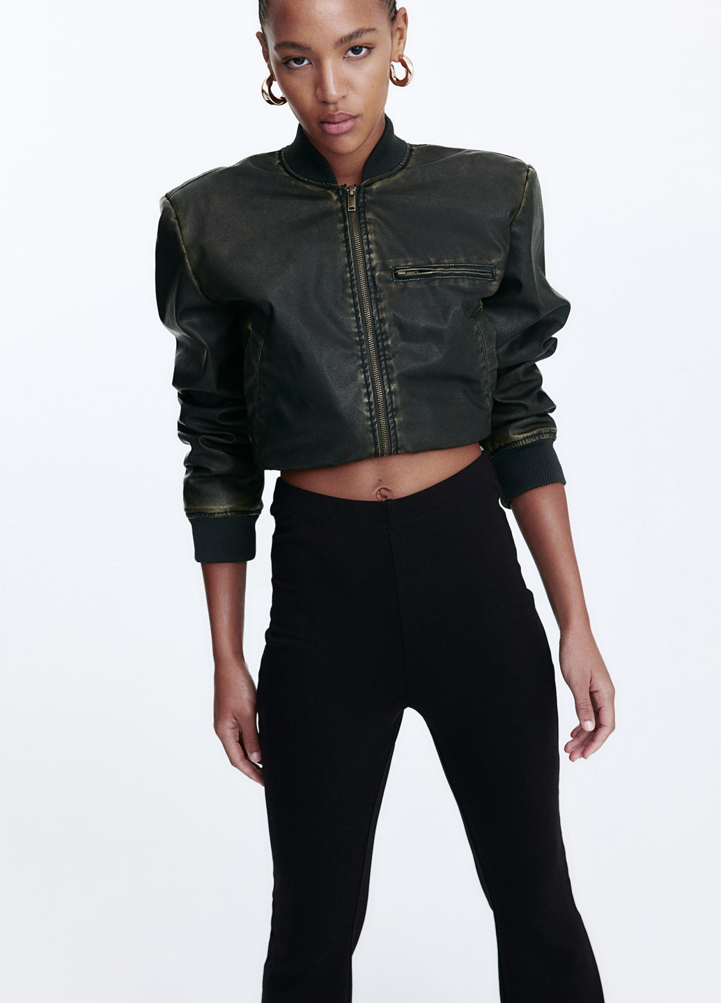 Черные демисезонные леггинсы H&M