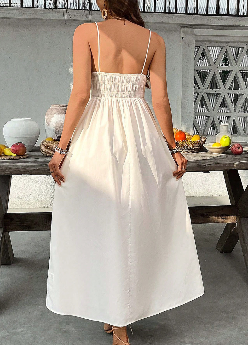 Летний женский сарафан SHEIN однотонный