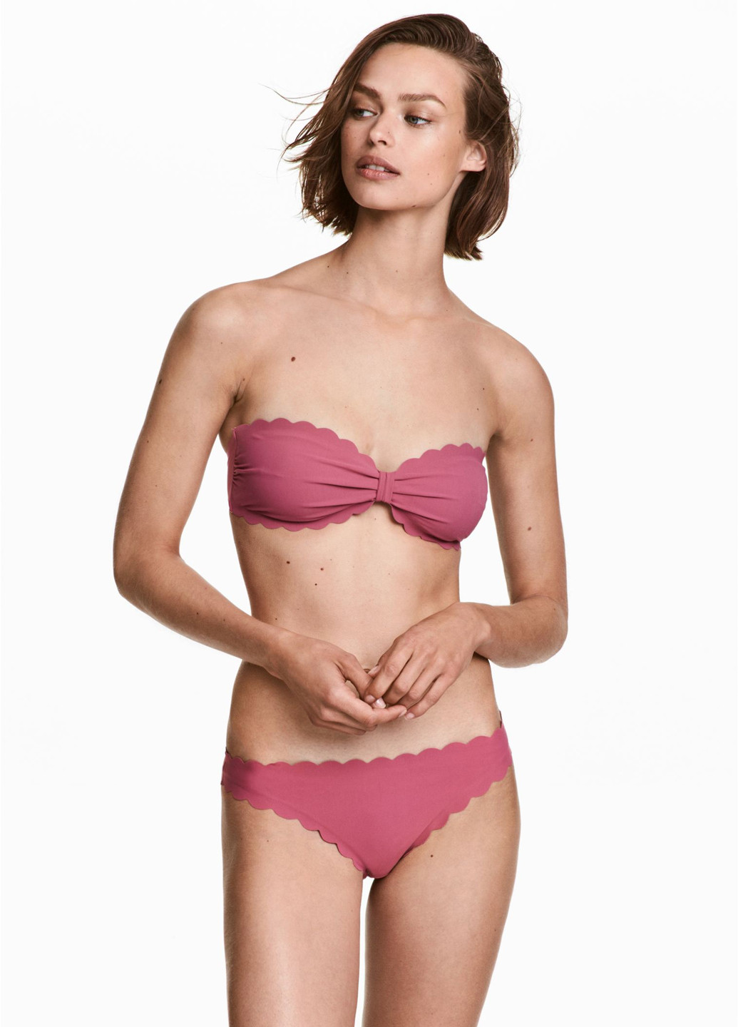 Купальні труси H&M сліп темно-рожеві пляжні поліамід