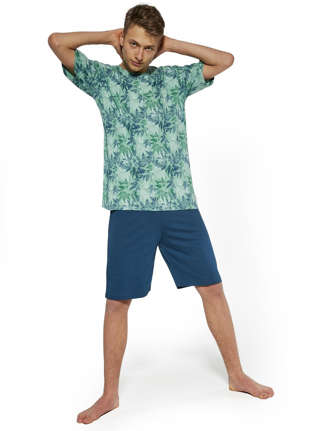 Темно-зеленая всесезон пижама для мальчиков-подростков 41 leaves 265-22 Cornette