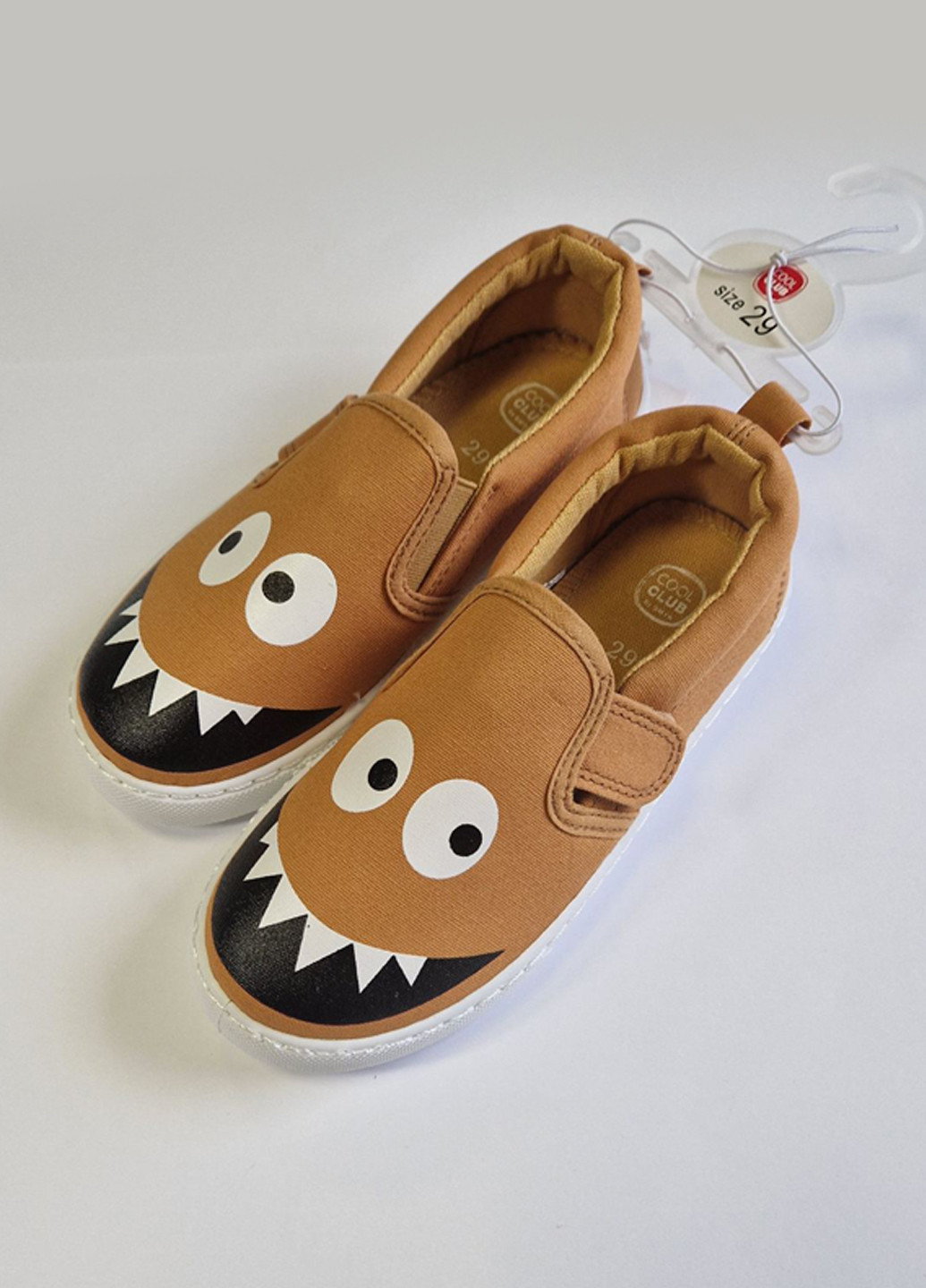 Светло-коричневые сліпони Cool Club с аппликацией, с белой подошвой