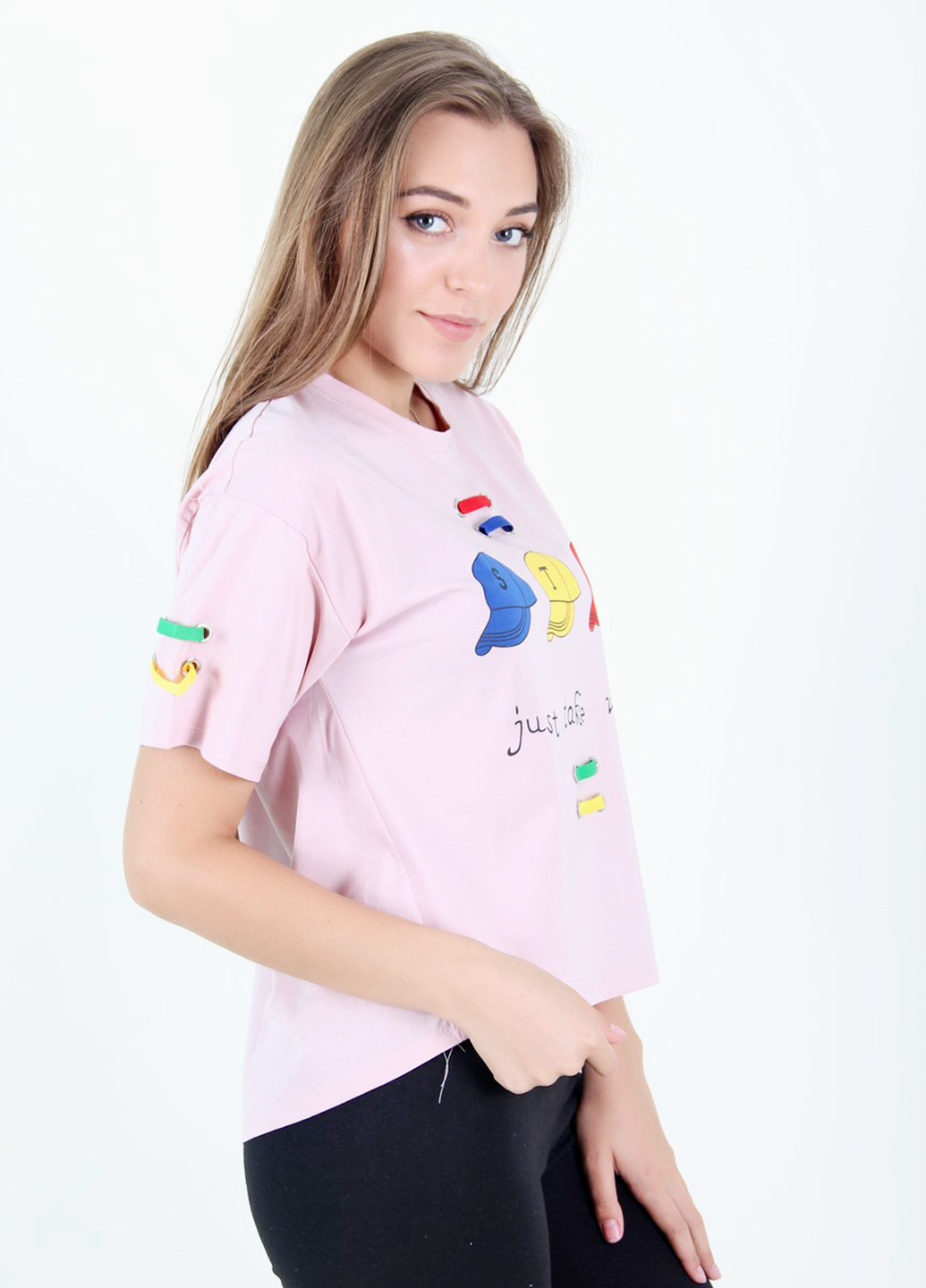 Светло-розовая летняя футболка LhuiYiCao