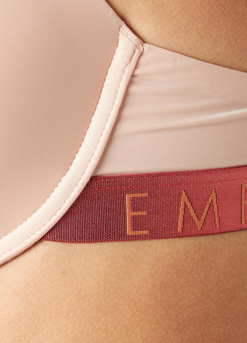 Бежевый балконет бюстгальтер Emporio Armani с косточками полиамид