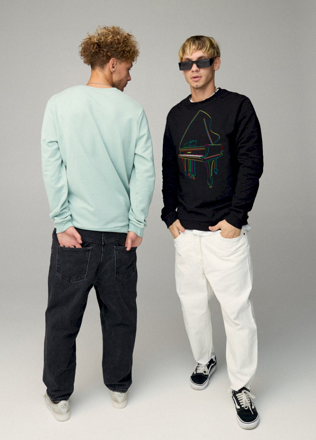 Черный світшот чоловічий basic /no flis/ YAPPI рисунок (254557597)