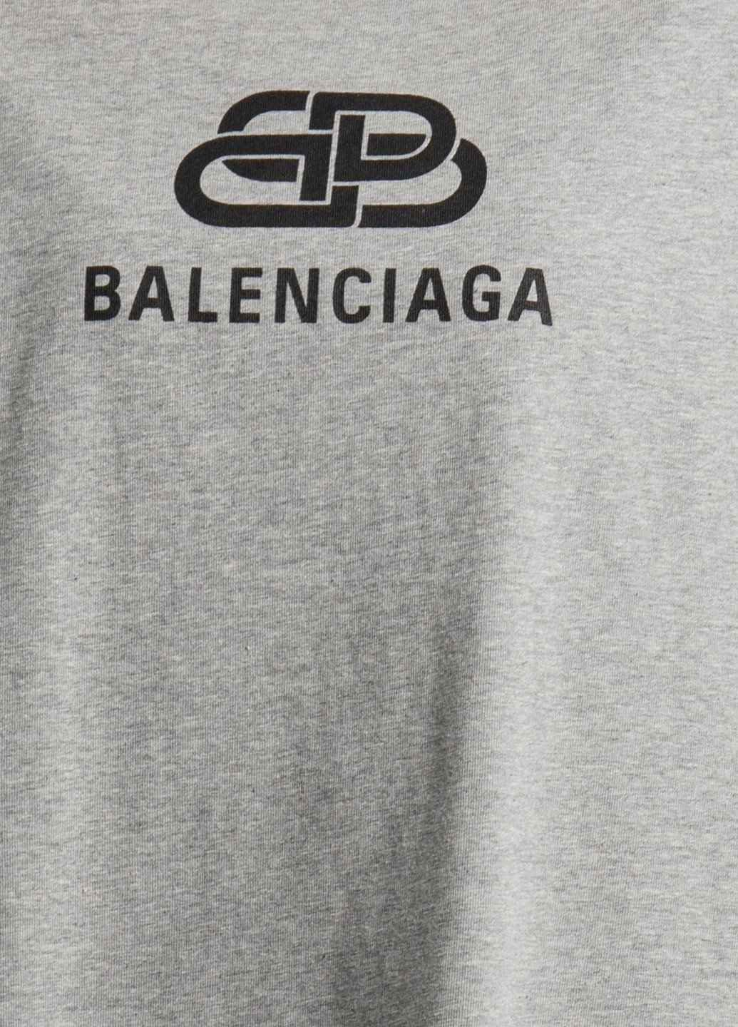 Серая серая футболка с логотипом Balenciaga