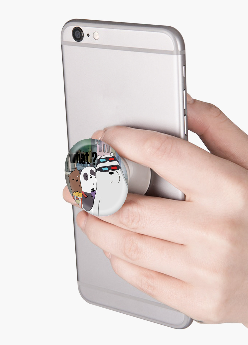 Попсокет (Popsockets) держатель для смартфона Вся правда о медведях (We Bare Bears) (8754-2902) Черный MobiPrint (229014710)