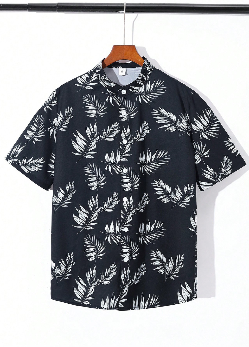 Темно-синяя кэжуал рубашка с цветами SHEIN