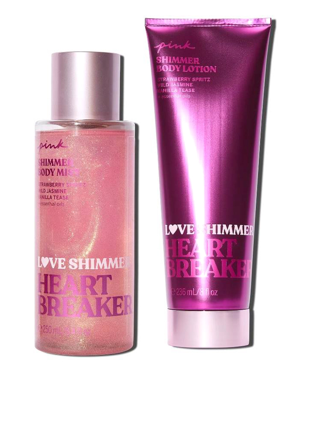 Набір для тіла Love Shimmer Heart Breaker (лосьйон, міст), 236 мл/250 мл Victoria's Secret (321751692)