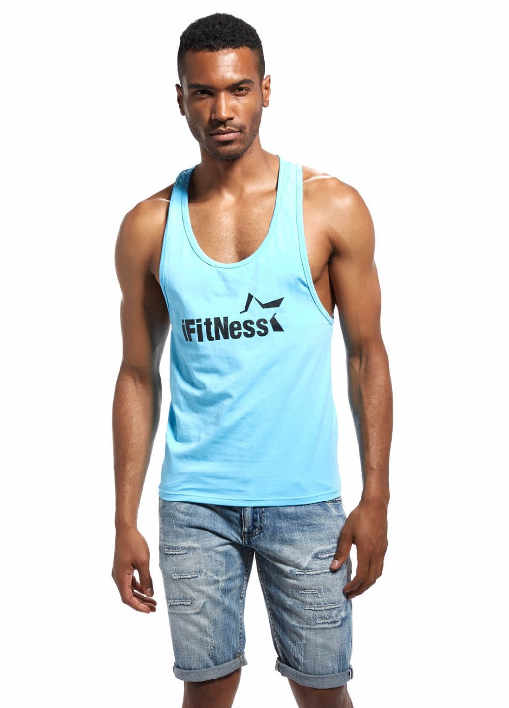 Мужская голубая майка iFitNess Eussieinq (250595829)