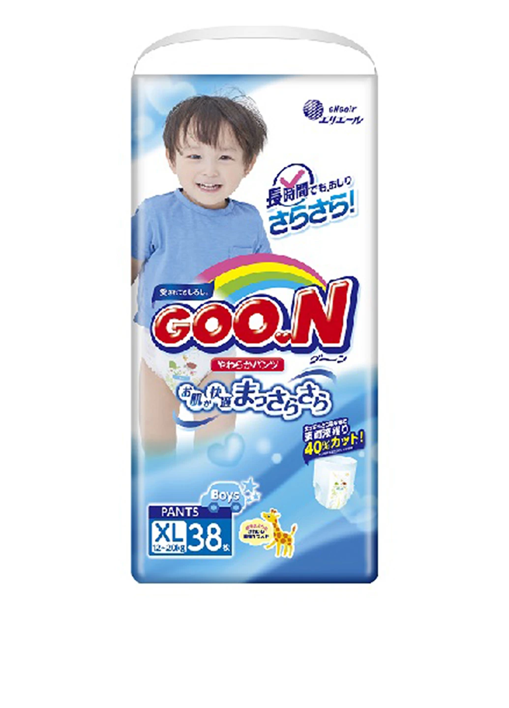 Трусики-підгузники для хлопчиків 12-20 кг (розмір Big (XL), 38 шт) Goo.N (18002539)
