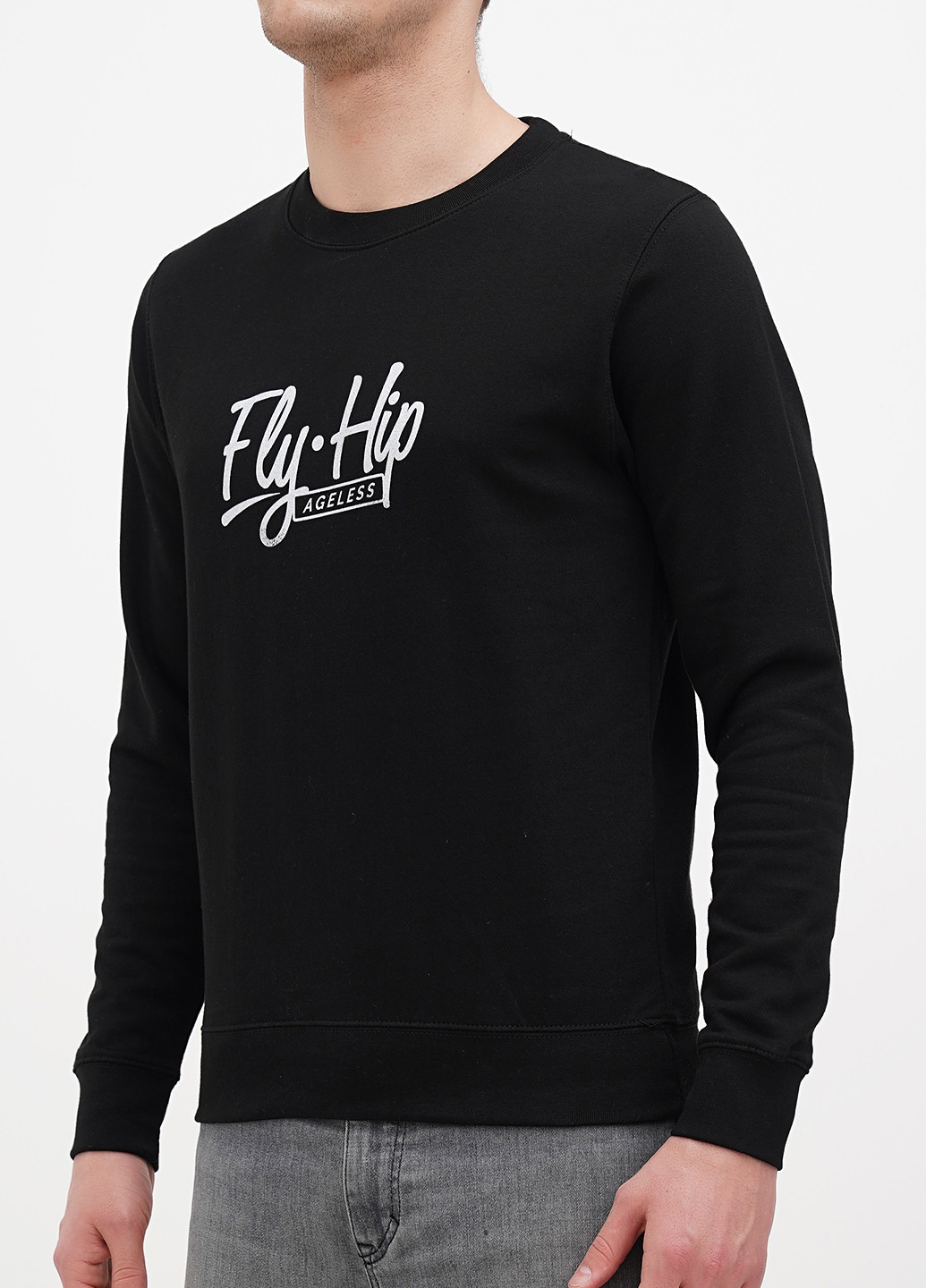 Чорний світшот Just Hoods напис без декору (361960046)