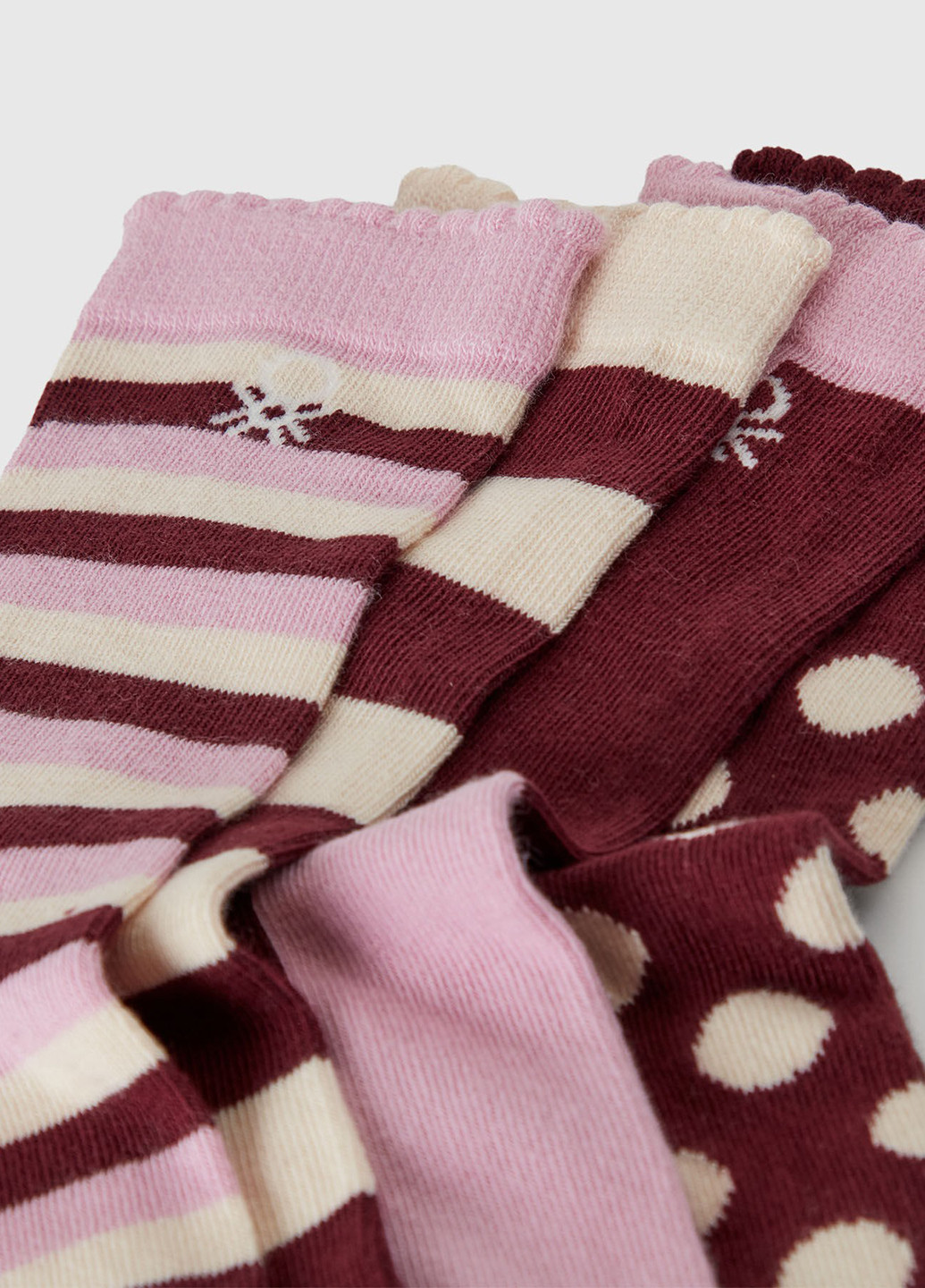 Розово-коричневые носки (4 пары) United Colors of Benetton геометрические демисезон (367063861)