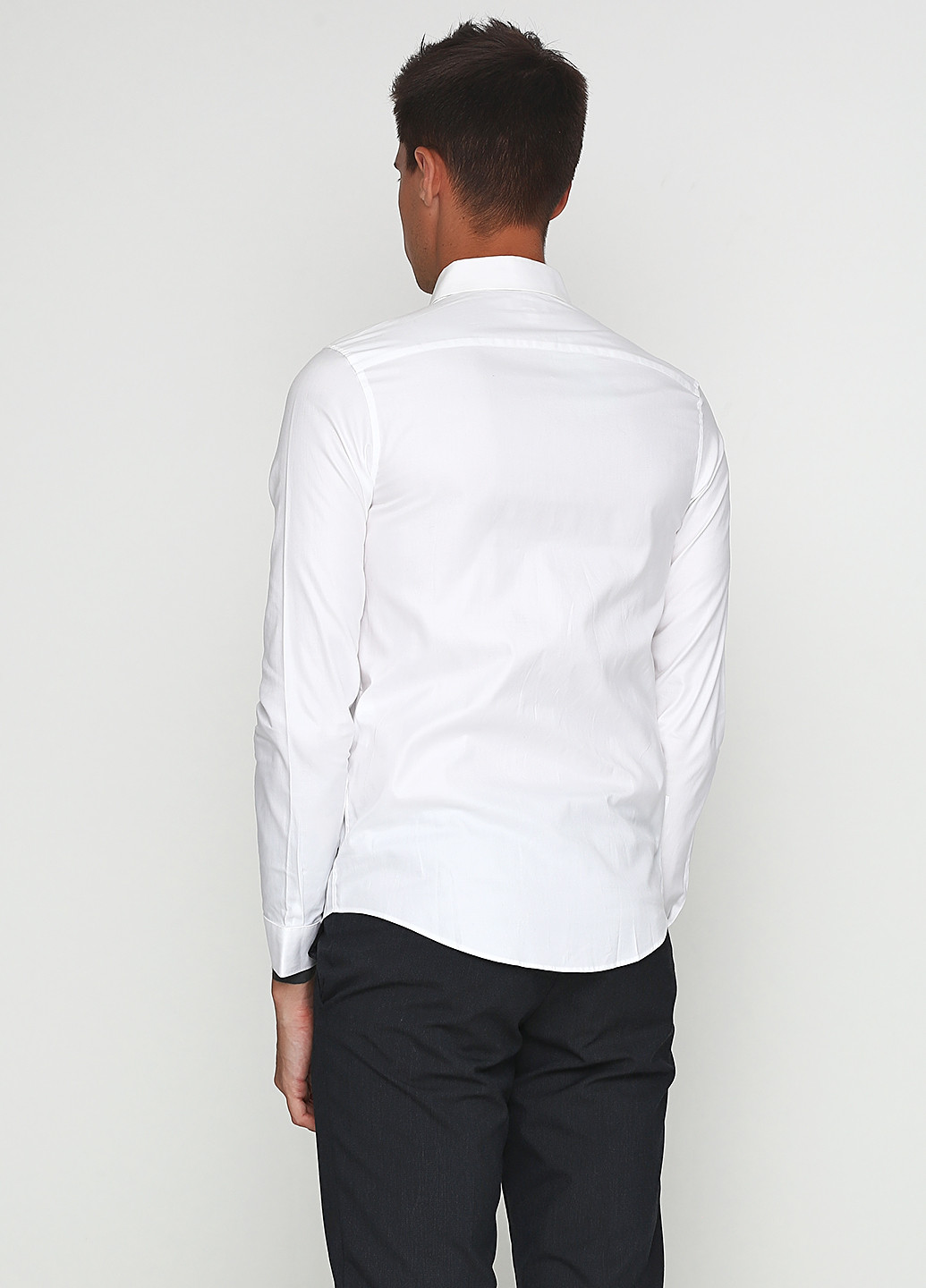 Белая кэжуал рубашка однотонная Cos с длинным рукавом
