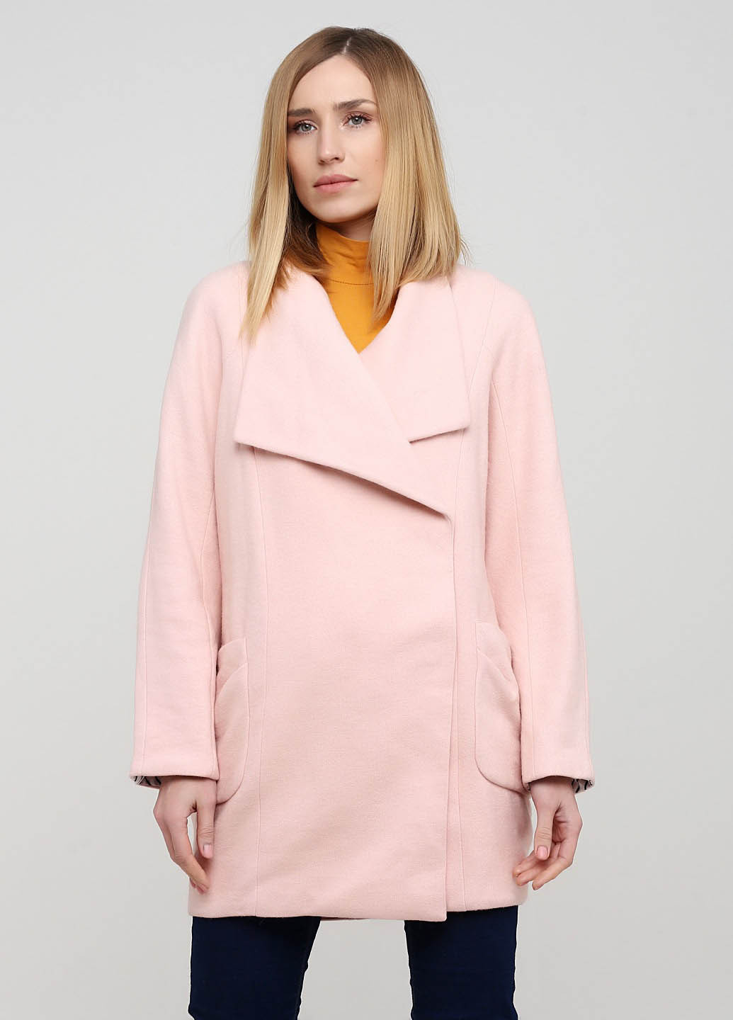 Пудровое демисезонное Пальто двубортное Only