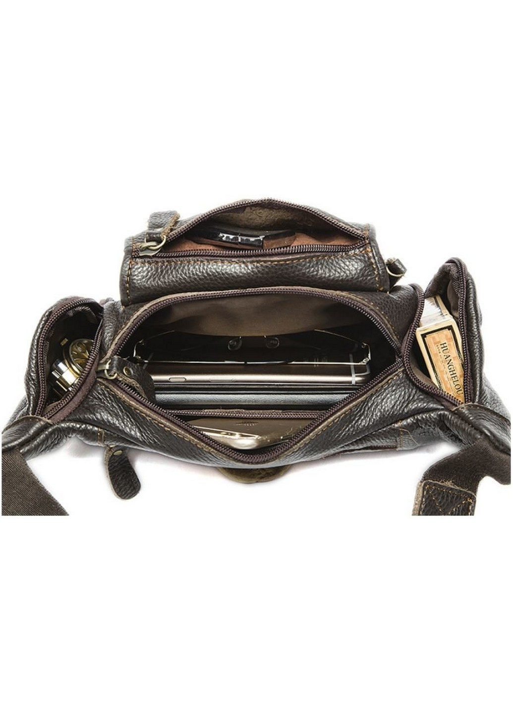 Сумка-бананка кожаная мужская 27х15,5х10 см Vintage (255405932)