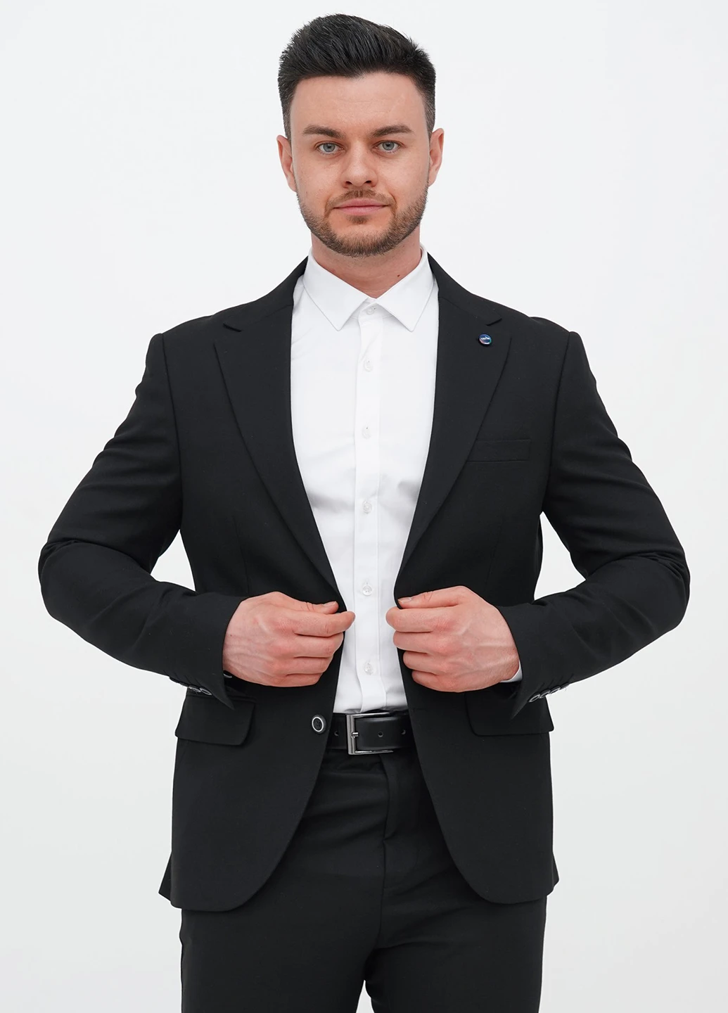 Черный демисезонный костюм (пиджак, брюки) брючный Trend Collection