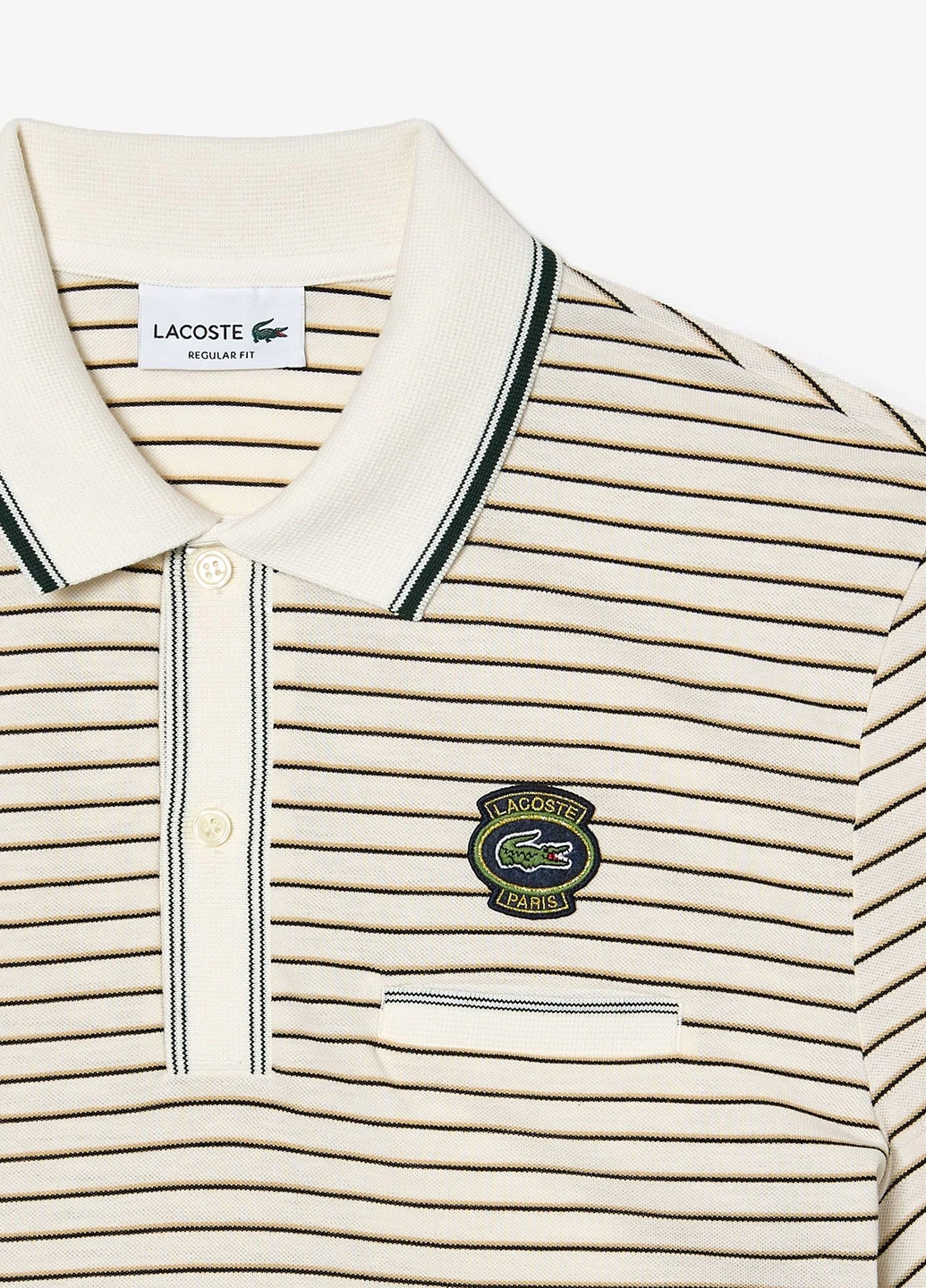 Белая футболка-поло для мужчин Lacoste в полоску