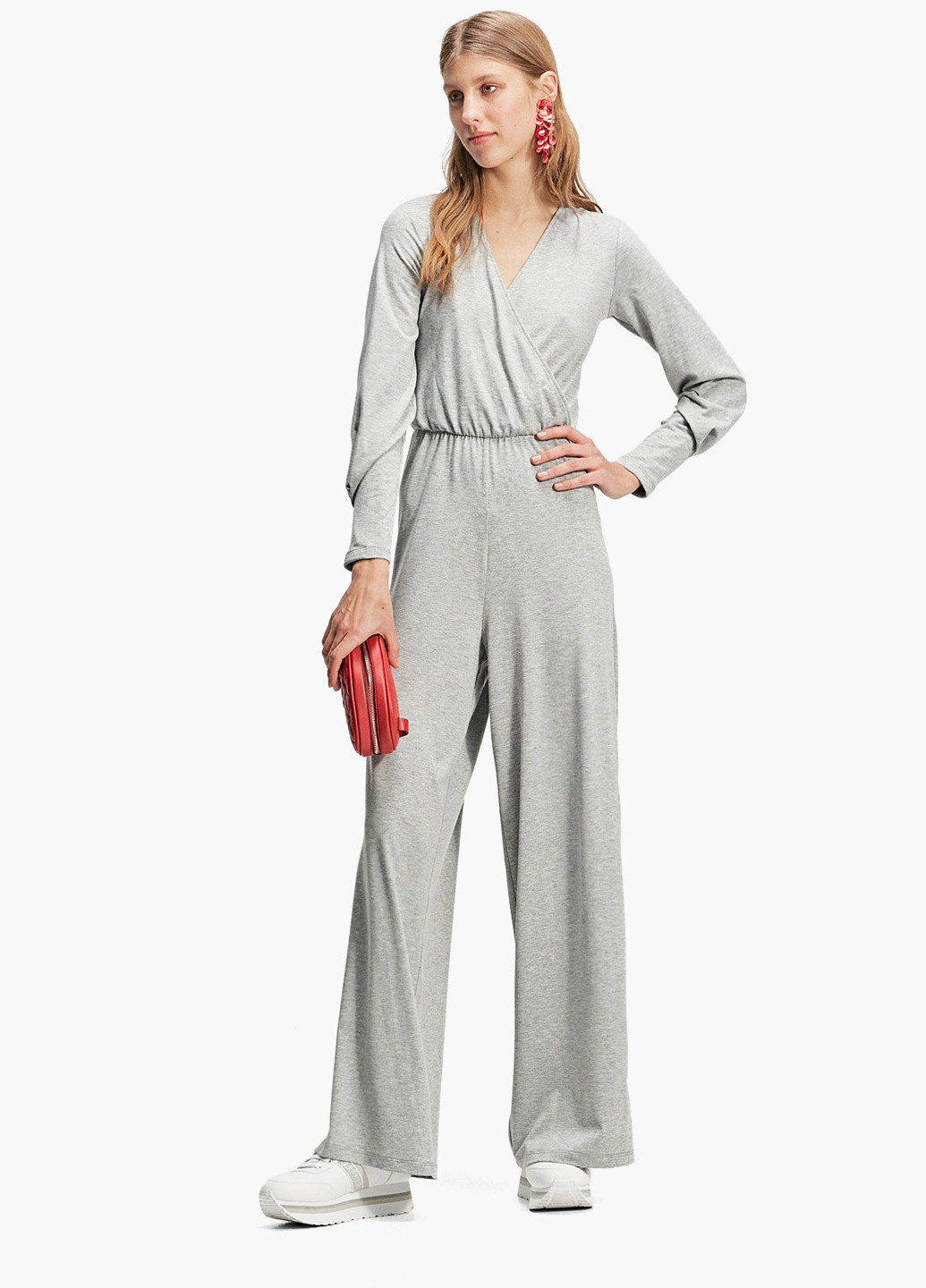 Комбінезон Stradivarius комбінезон-брюки меланж сірий кежуал поліестер
