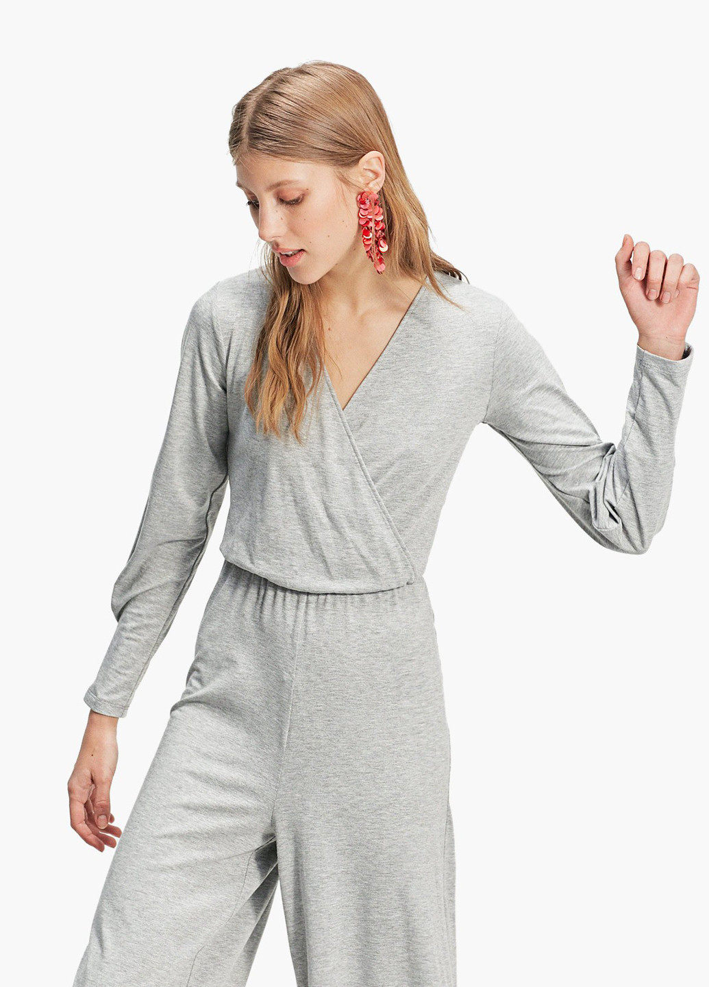 Комбінезон Stradivarius комбінезон-брюки меланж сірий кежуал поліестер