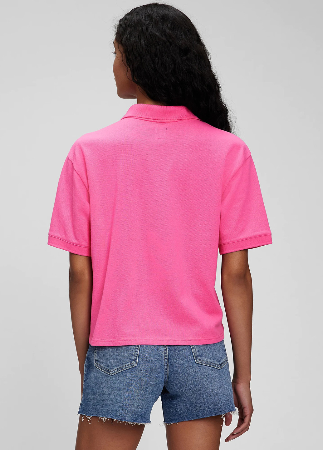 Розовая женская футболка-поло Gap однотонная