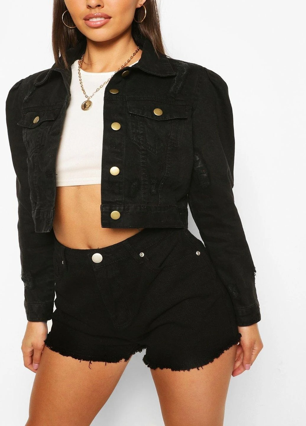 Черная демисезонная куртка Boohoo