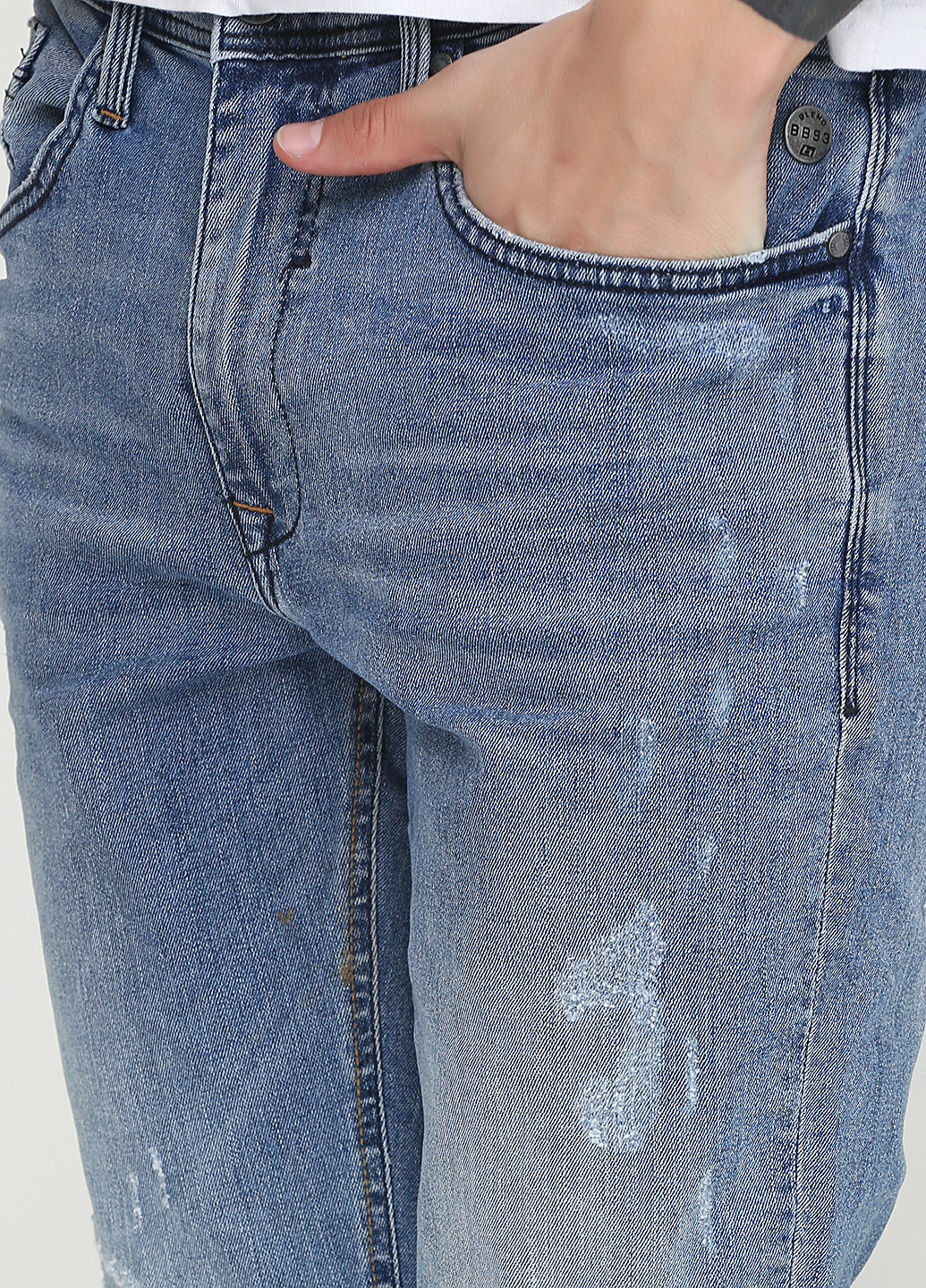 Голубые демисезонные со средней талией джинсы Blend