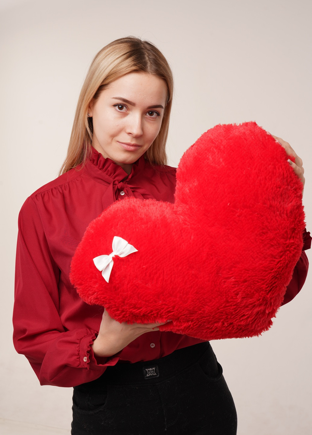 М'яка іграшка подушка "Серце" 50 см Червона Yarokuz (212445175)