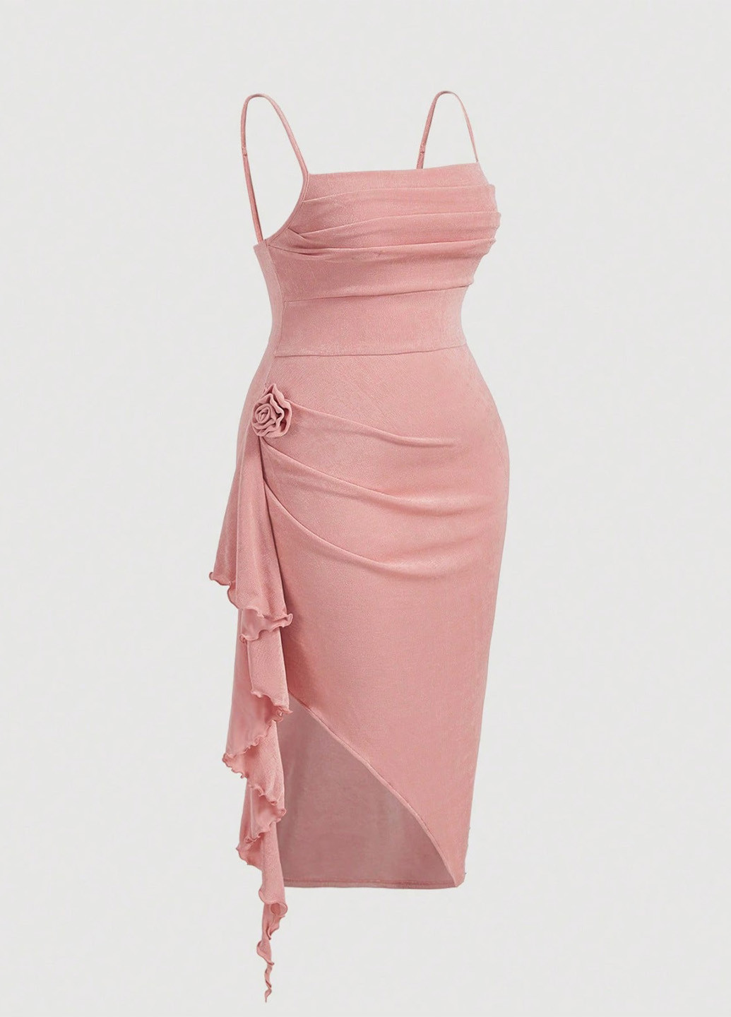 Світло-рожева кежуал сукня силуетна SHEIN однотонна