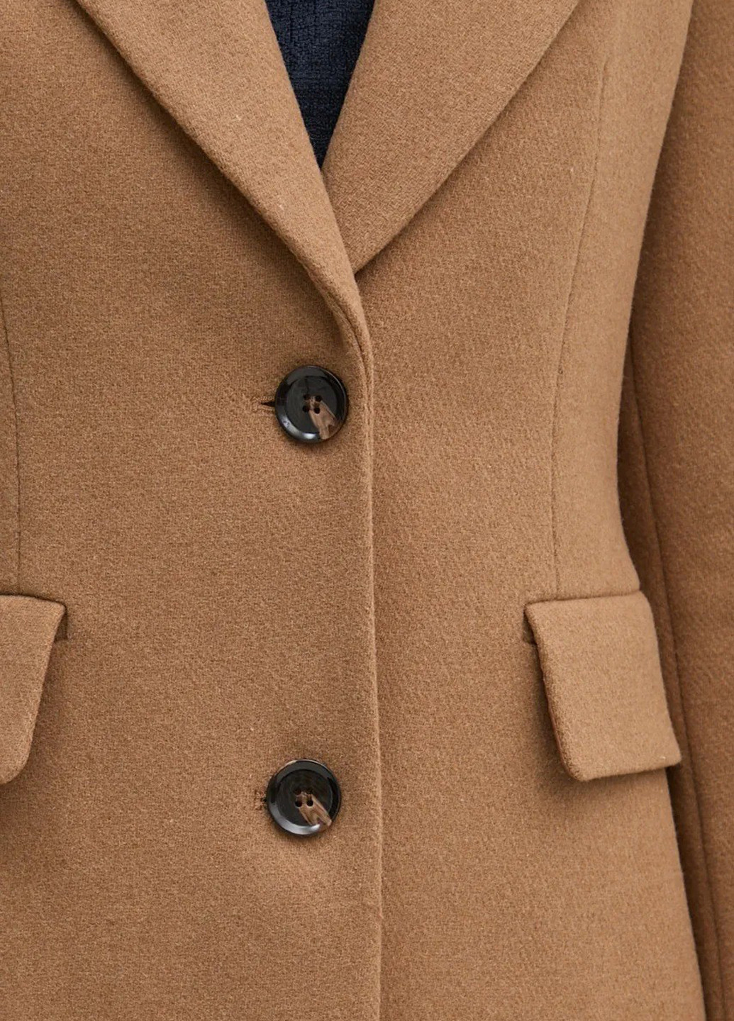 Песочное демисезонное Пальто однобортное Sisley