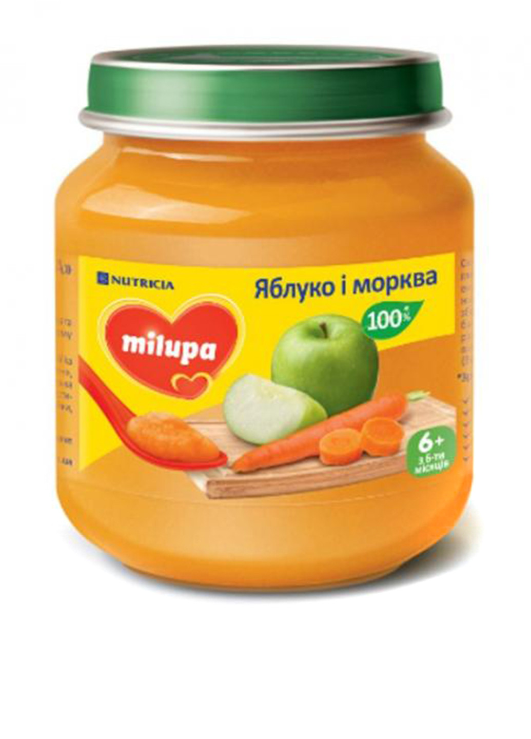 Пюре фруктове яблуко і моркву, 125 г Milupa (131224538)