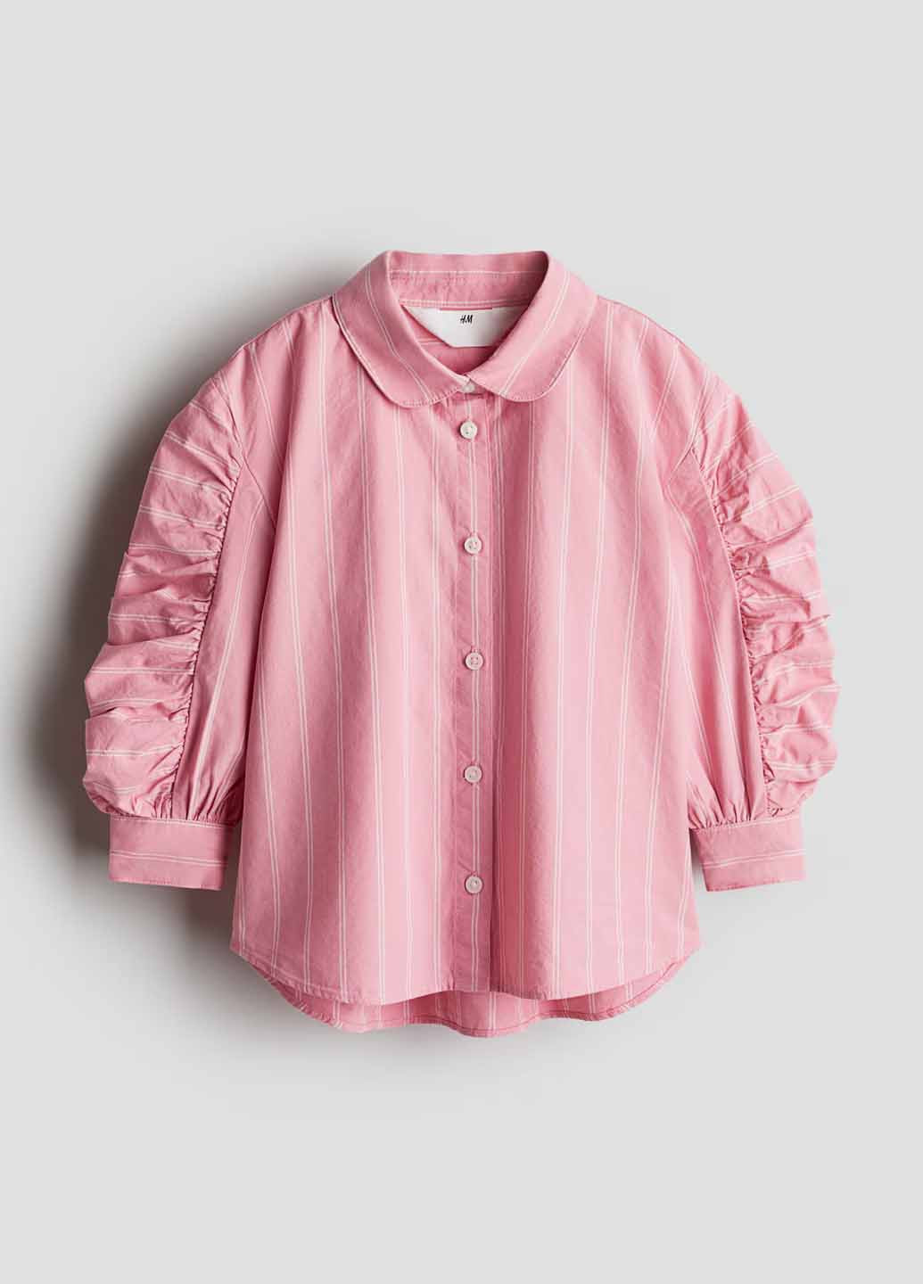 Розовая кэжуал рубашка в полоску H&M