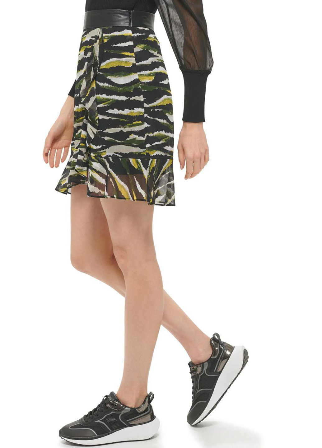 Разноцветная кэжуал с абстрактным узором юбка DKNY