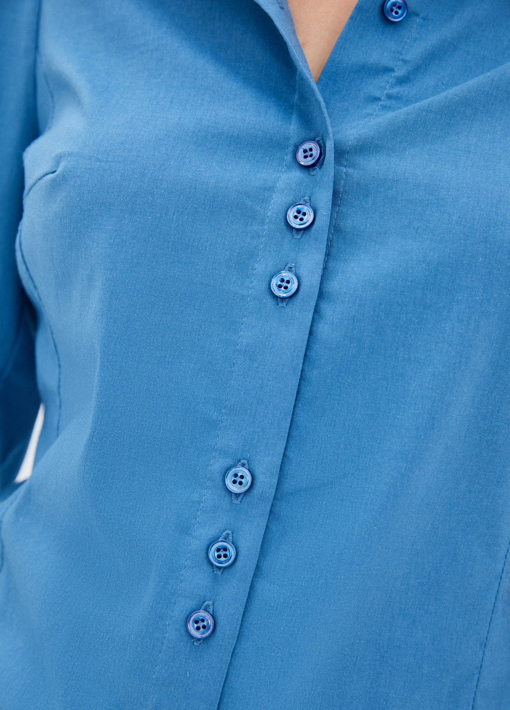 Голубой классическая рубашка однотонная Solh