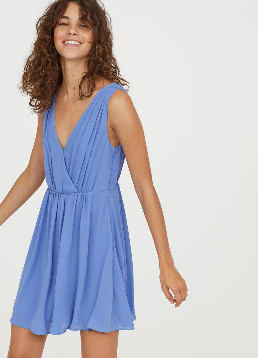 Голубое кэжуал платье H&M однотонное