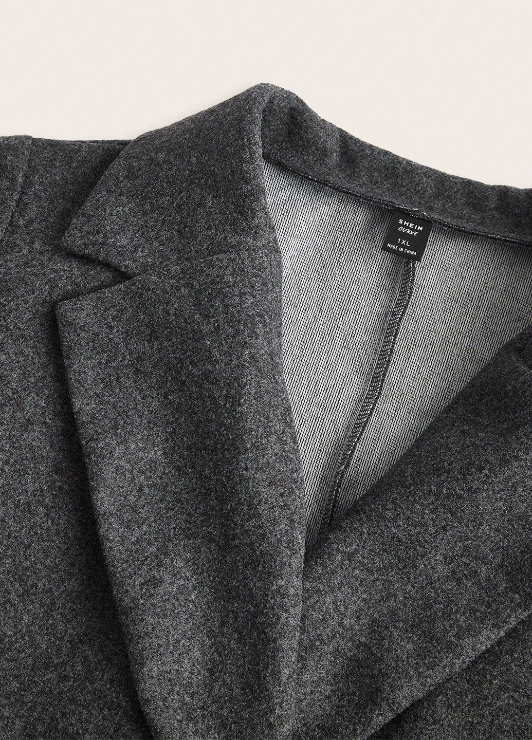 Темно-серое демисезонное Пальто двубортное SHEIN