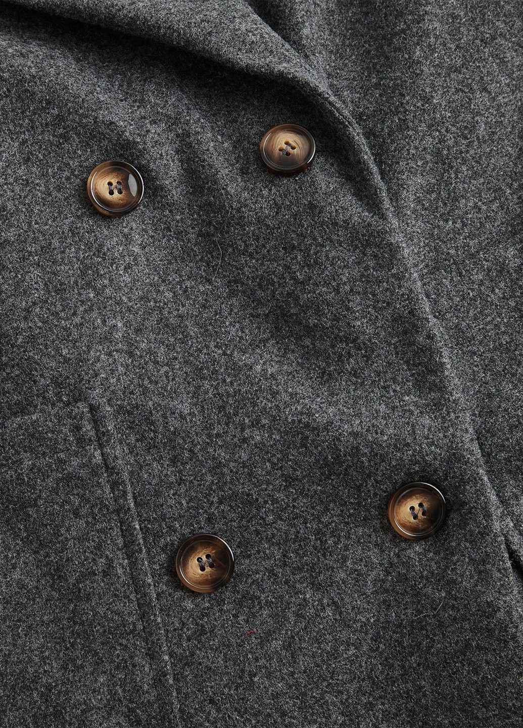 Темно-серое демисезонное Пальто двубортное SHEIN