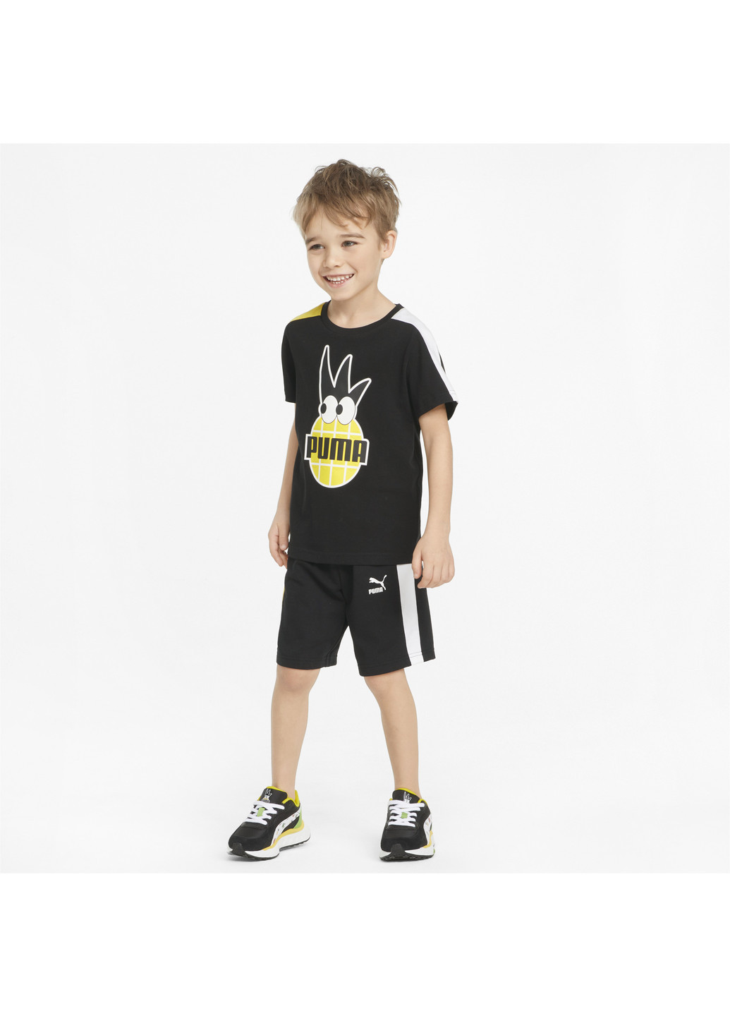 Чорна демісезонна дитяча футболка fruitmates kids' tee Puma