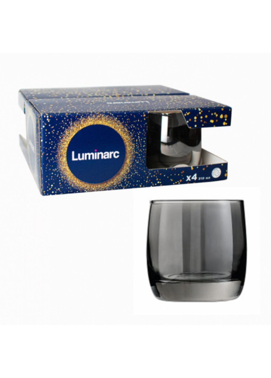 Набор стаканов низких Celeste Shyni Graphite P9316 4 шт 310 мл Luminarc (253618884)