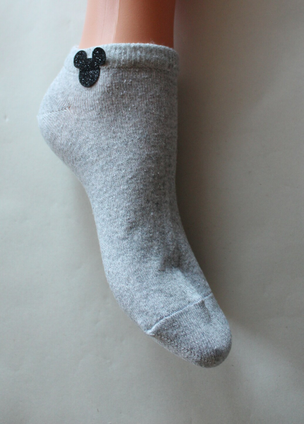 Светло-серые носки демисезонные ультракороткие Siela однотонные (252941979)