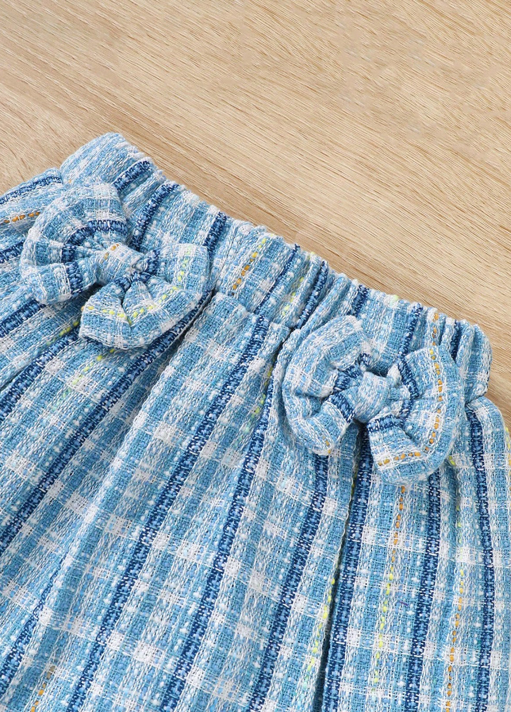 Светло-синий демисезонный костюм (рубашка, жилет, юбка) юбочный, тройка, с рубашкой SHEIN