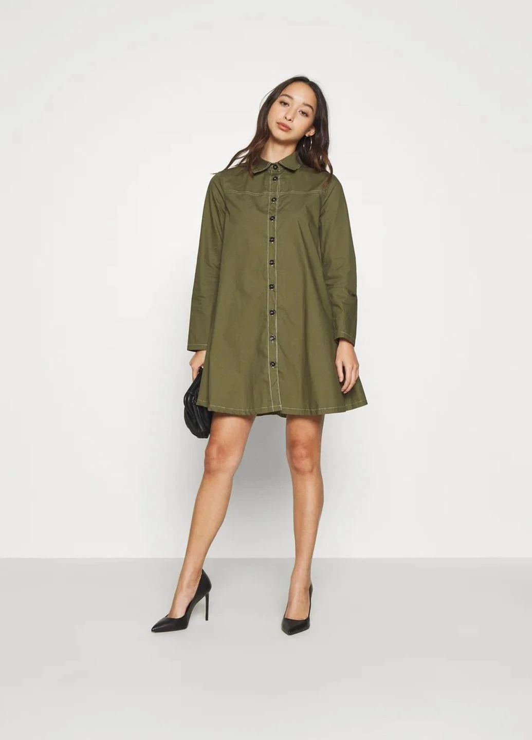 Оливкова (хакі) кежуал сукня Missguided однотонна