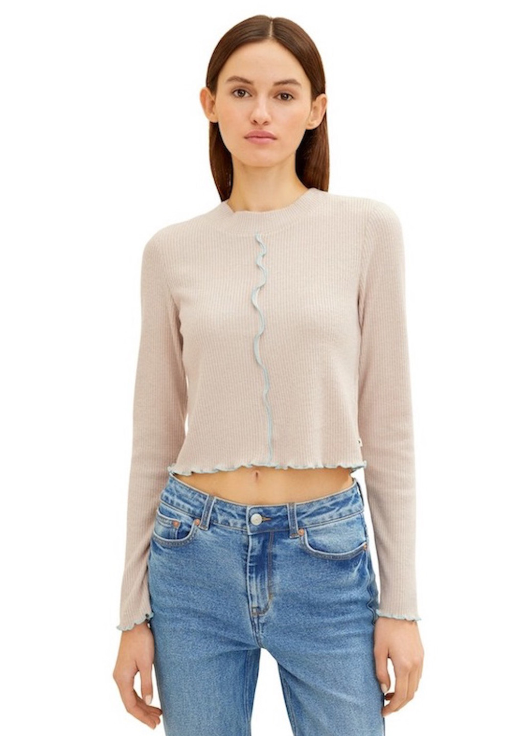 Серо-бежевый демисезонный джемпер джемпер Tom Tailor