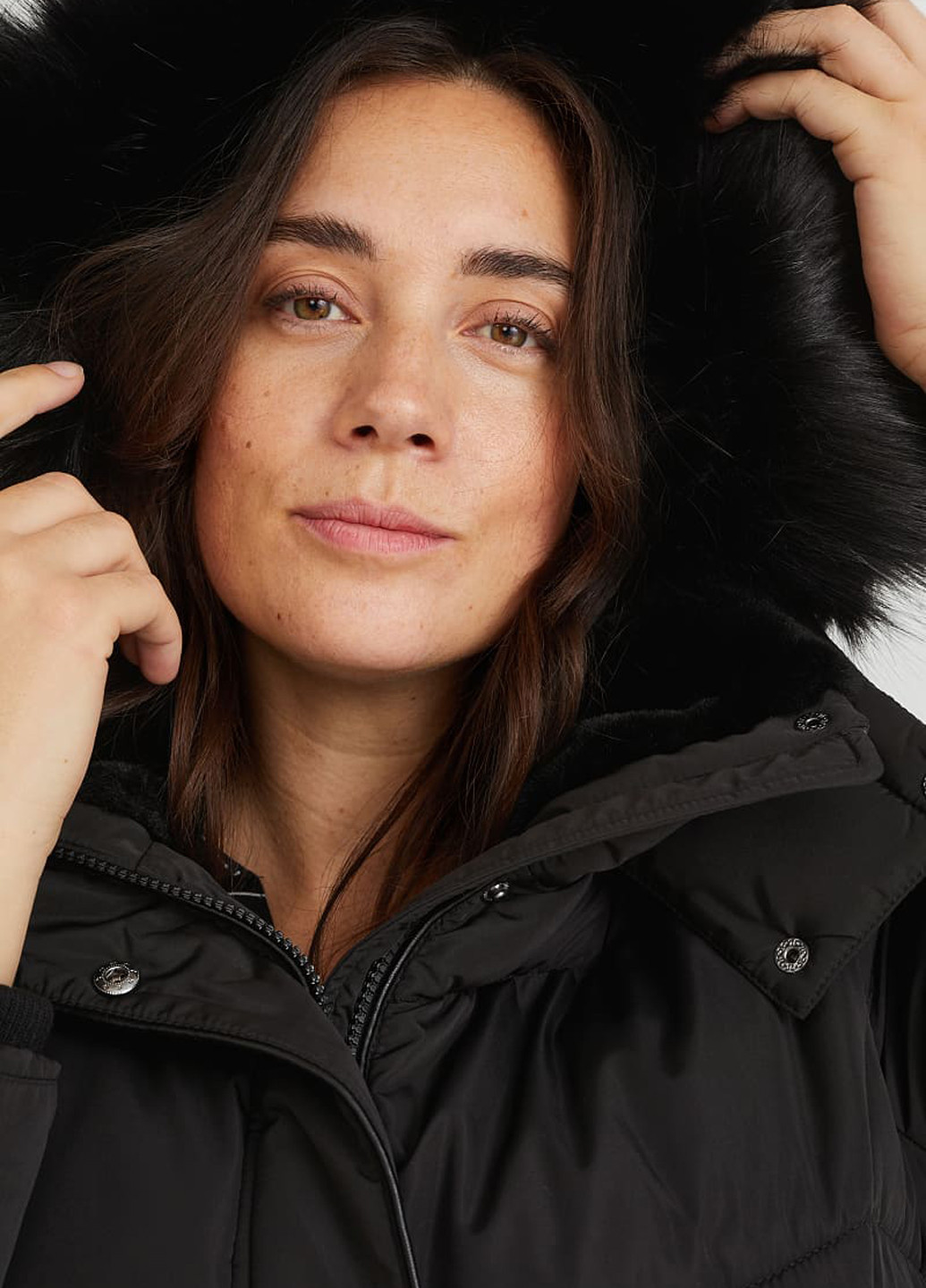 Черная зимняя куртка куртка-пальто C&A