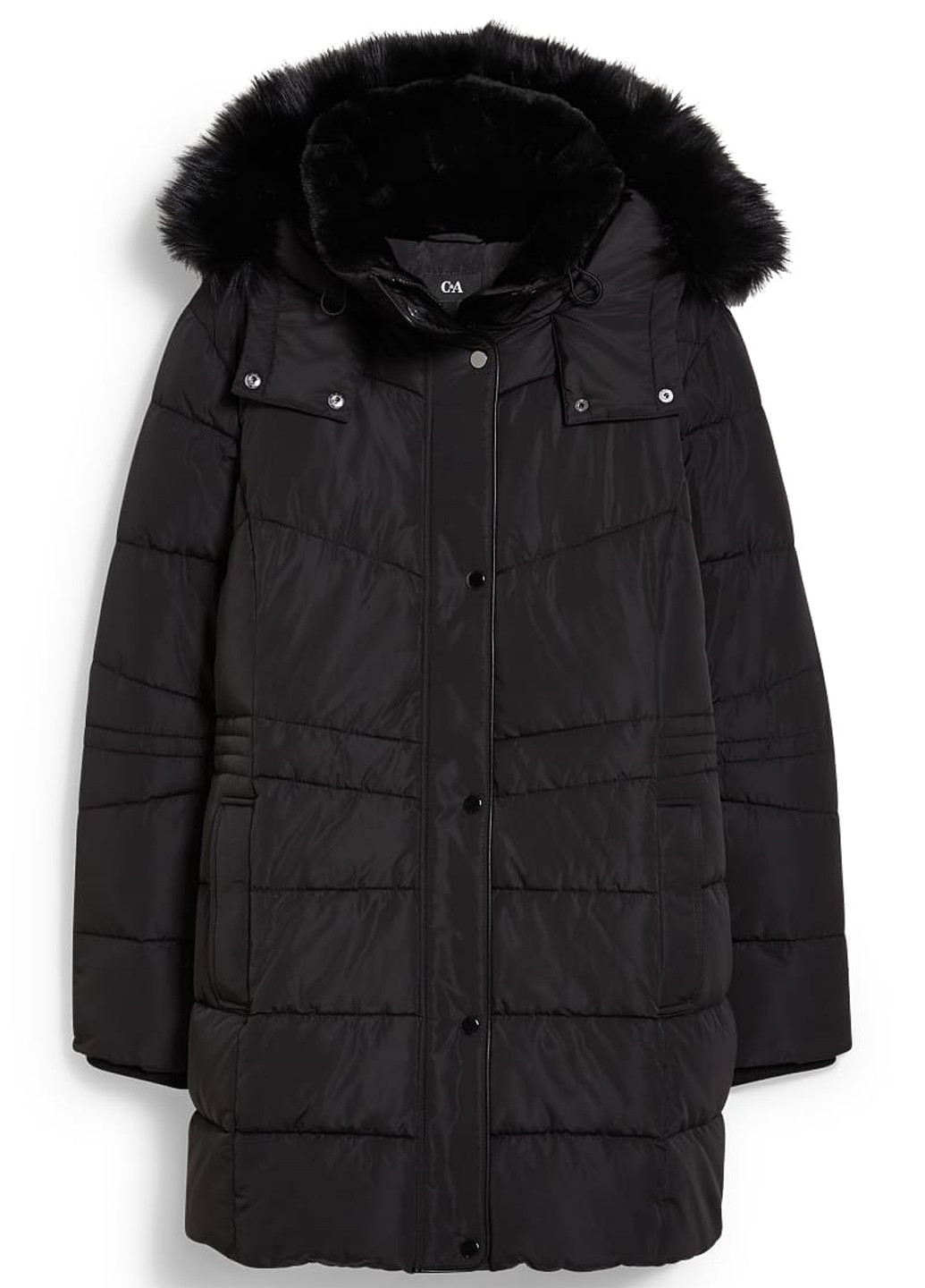 Черная зимняя куртка куртка-пальто C&A
