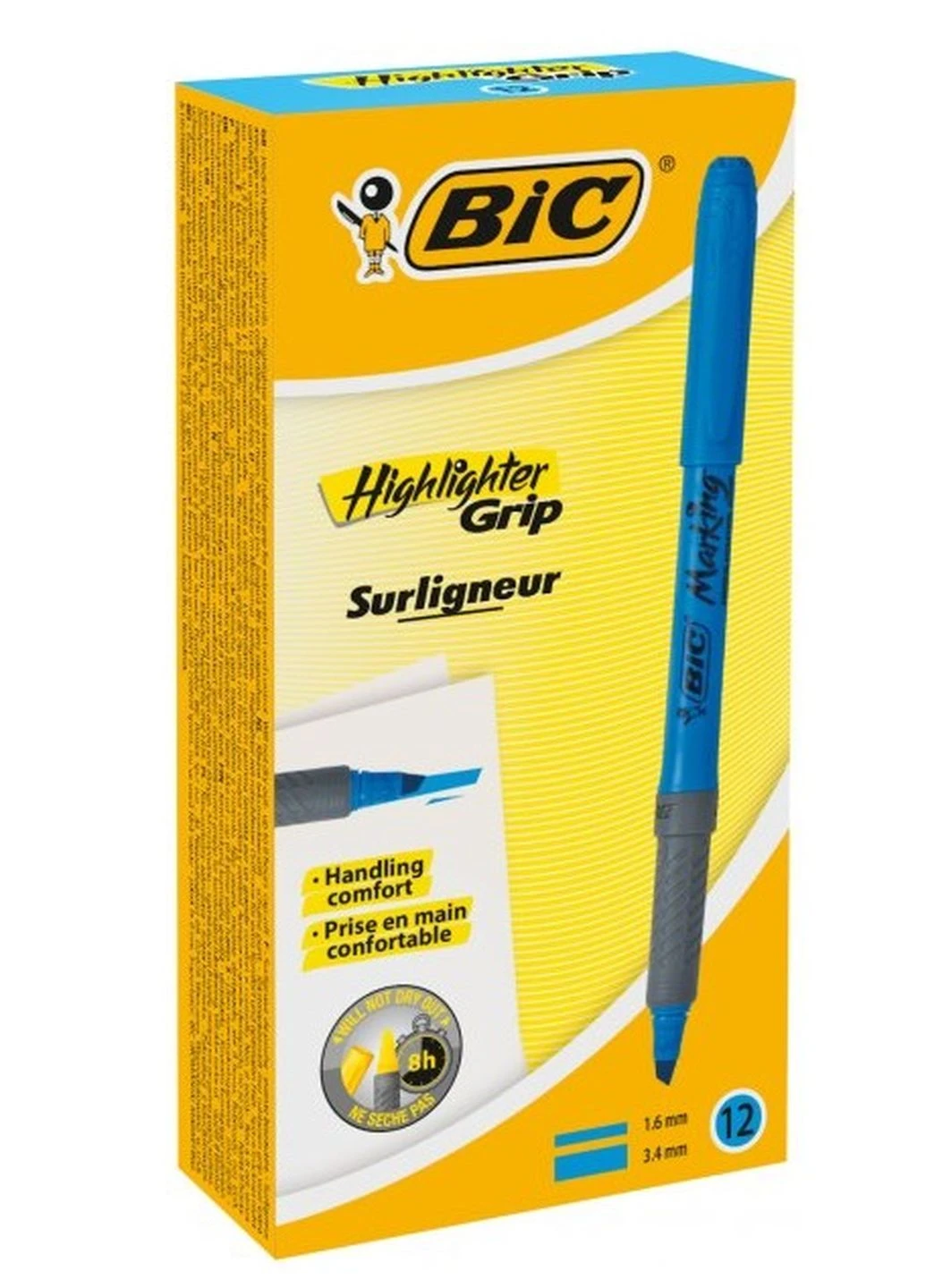 Набір текстових маркерів 12 шт Блакитний Bic (249003608)