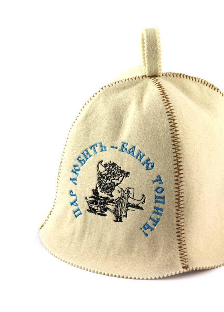 Банная шапка "Пар любить - баню топить", искусственный фетр, белый (LA-298) Luxyart (252611379)