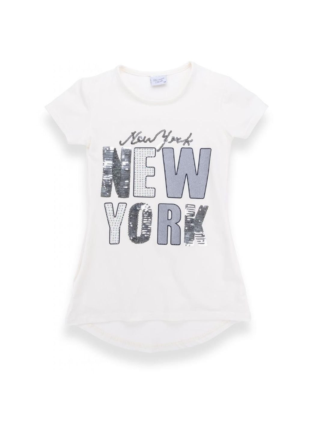Бежевая демисезонная футболка детская "new york" (1281-128g-beige) Breeze