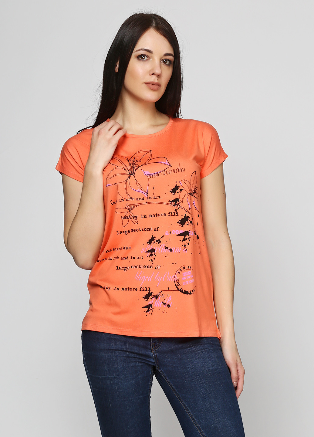 Оранжевая летняя футболка Bir Kim