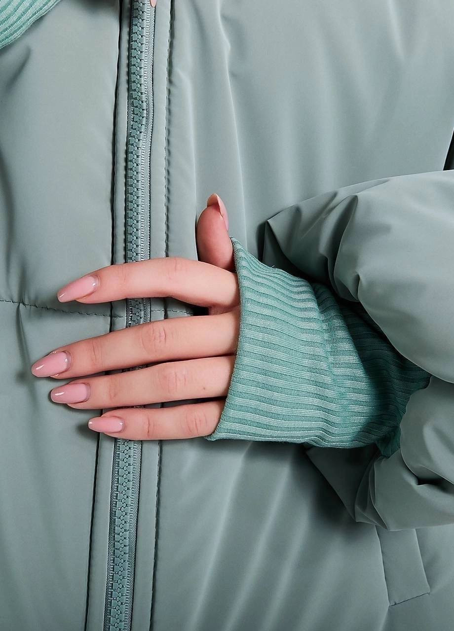 Бірюзова зимня коротенька курточка тепла Hand Made